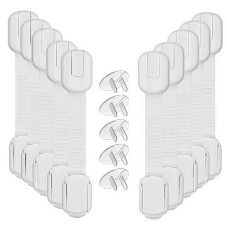Cabinet Locks - Baby Safety Cabinet Locks - for Toilet Lid, Cabinet, Drawer, Pantry Door, Prevents Potential Child Open Threat, 10 Pack (White)
