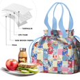 thumbnail image 4 of Boho Bohemia Flower Drawstring Lunch Bag Women - Drawstring Lunch Bag Insulated for Work Office - Stain-Resistant Large Lunchbags for Women with Multi-Pockets, 4 of 6