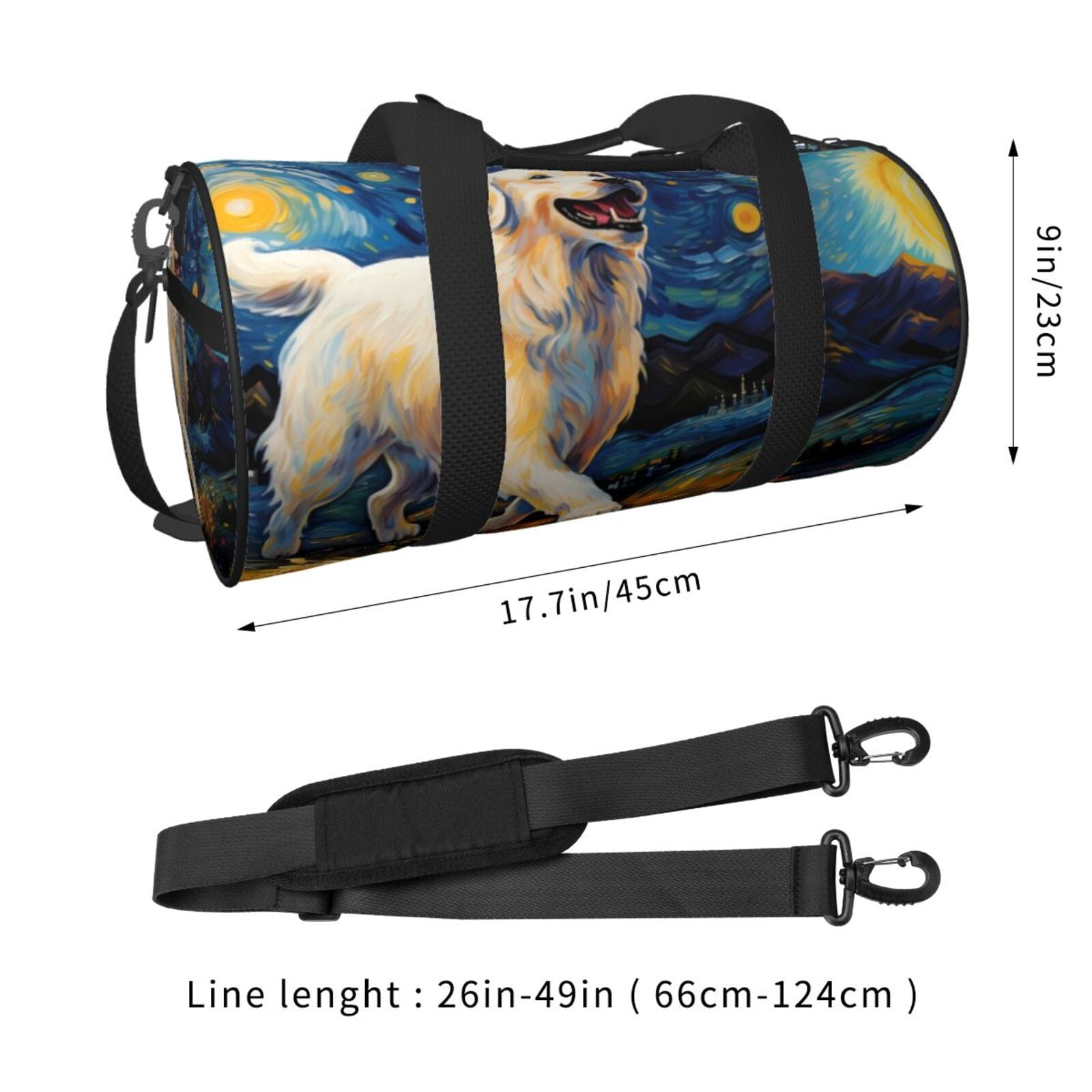 Vsdgher Vintage Starry Sky Labrador A 45L Foldable Duffel Bag, Sports Gym Bag,Overnight Bag, Portable Weekender Bag for Airplanes