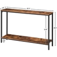 thumbnail image 3 of Console Table, 47.2" Narrow Entryway Table, Industrial Sofa Table with Shelf, Entrance Table for Living Room, Hallway, Foyer, Corridor, Office, Metal Frame, Rustic Brown and Black, 3 of 9
