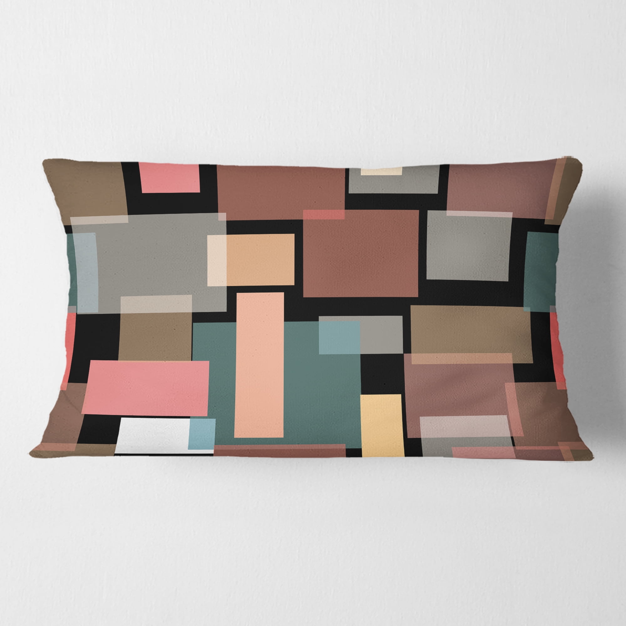 Designart Retro Square Design II' Mid-Century Modern Throw Pillow - 12x20