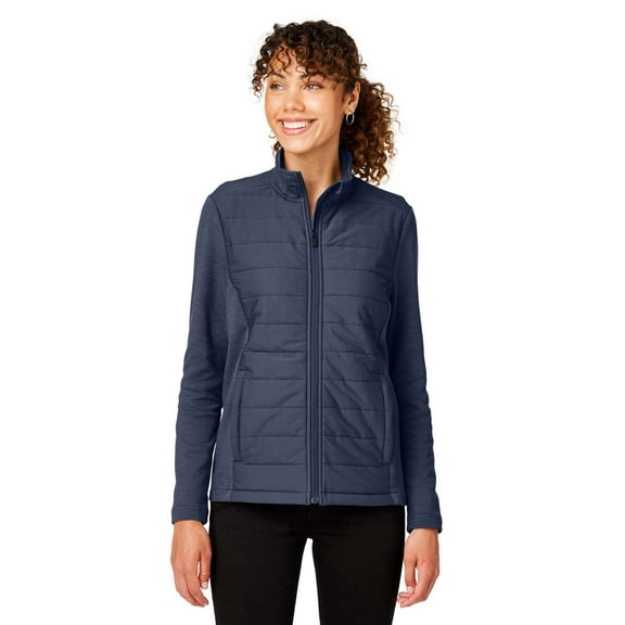 Devon & Jones DG704W Women's New Classics Charleston Hybrid Jacket-NAVY MELANGE/ NAVY-L