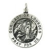 Sterling Silver 18.25mm Round Our Lady of Lourdes Medal