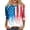 Light Blue #056, variant on 250th Anniversary USA Shirts for Women 3/4 Sleeve T Shirts Loose American Flag Print Tops Independence Day Patriotic Pullover 4th of July Celebration Party Round Neck Blouses Light Blue 5XL