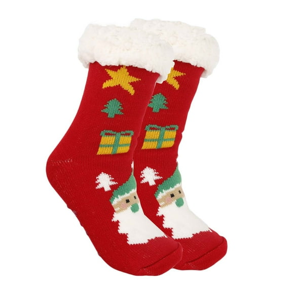 EnJoCho Clearance Fuzzy Christmas Socks Adult Christmas Holiday Socks Colorful Indoors Striped Slipper Socks Knit Thick Warm Christmas Socks Adult Xmas Winter Themed Charming Socks Heated Socks Bulk