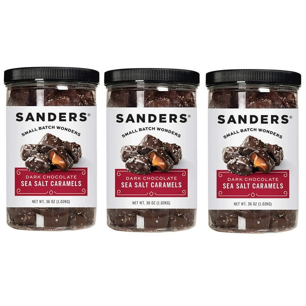 Sanders Dark Chocolate Sea Salt Caramels 36 oz. each. Pack of 3