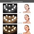 thumbnail image 4 of Espejo de maquillaje con luz LED Tomshine DC5V 10W, 10 luces, USB, 5 niveles de brillo, 3 colores, función de memoria y cable extensible. ¡Ilumina tu belleza!, 4 of 7
