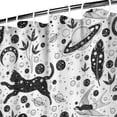 thumbnail image 3 of White Planet Cat Feather Pattern Shower Curtain 84"x72" ,Bathroom Decorative Shower Curtains Set with 12 Hooks,Modern Waterproof Washable Shower Curtain, 3 of 6