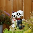 thumbnail image 7 of OIUR Skeleton Couple Figurine Swing Skeleton Hanging Decoration Gothic Car Rearview Mirror Pendant for Home Halloween Party Decor, 7 of 7