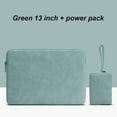 thumbnail image 1 of Funda para computadora portátil de cuero, impermeable, bolsa para computadora portátil con cremallera, funda para computadora a prueba de golpes, verde, 13 pulgadas, bolsa de cargador Scienceny EL002886-16, 1 of 2