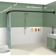 thumbnail image 3 of Black Shower Curtain Rod L Shaped, Curved Shower Rod 28-39 X 43-67 Inch, Adjustable Shower Rods for Bathroom, Stainless Drilling Heavy Duty Corner Shower Curtain Rods for Bathroom Tub, 3 of 6
