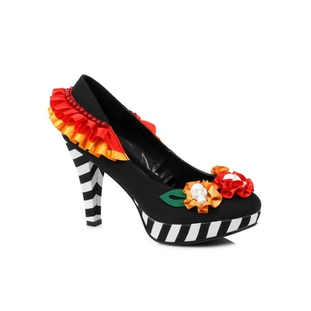 

414-DIA 4 Heel Flower With Skull Pump