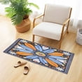 thumbnail image 6 of Haosy Blue Orange White Feather Bathroom Rugs Non Slip Absorbent Soft Plush Quick Dry Bath Mat, 39"x20", 6 of 8