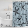 thumbnail image 3 of Teal Blue Starfish Shower Curtain, Waterproof Shower Curtains for Bathroom, Coastal Ocean Summer Sea Nautical Washable Fabric Bathtub Curtain Set Bath Decor with 12 Hooks Standard 72"x72", 3 of 8
