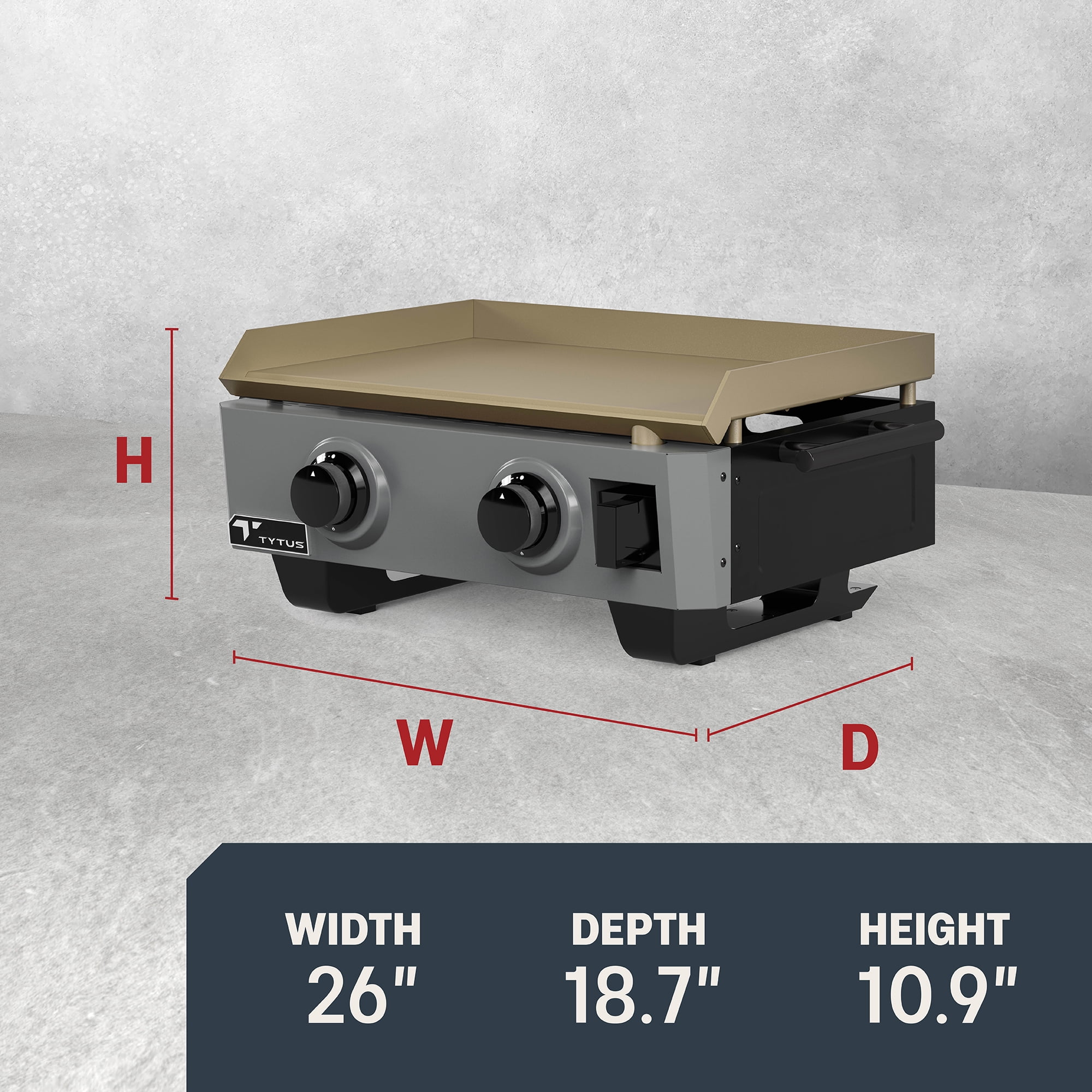 TYTUS Emberwood 2-Burner 22" Tabletop Outdoor Griddle