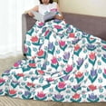 thumbnail image 6 of Pofeuu Tulips Flowers Print Ultra-Soft Micro Fleece Blanket,for Bed Or Sofa,All Season Throw Blankets Flannel Blanket-60"x50", 6 of 7