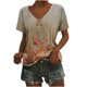 thumbnail image 2 of Fiudx Camisetas para Mujer Camiseta Holgada Estampada con Cuello En V y Manga Corta para Mujer, 2 of 5