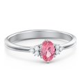 thumbnail image 1 of Bague Ovale avec Pierre de Naissance et Accents sur les Épaules - Tourmaline Rose (Octobre), 1 of 5