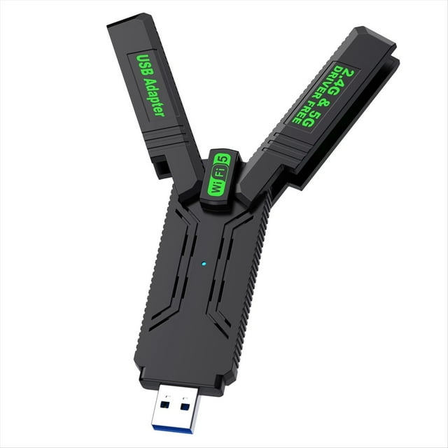 Adaptador USB WiFi Wifi5 de 1300 Mbps, Banda Dual 2.4G+5G, 802.11AC, Receptor Sin Controlador, Tarjeta Inalámbrica USB 3.0 de Alta Velocidad.