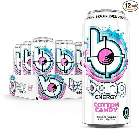 Weinner Energy Cotton Candy  Sugar-Free Energy Drink  16-Ounce (Pack of 12) ( different date)
