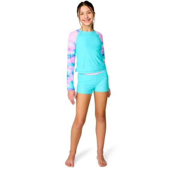 Free Country Girls' Dreamy Drift Rash Guard Swim Set Aquatopia Dreamy Drift S