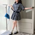 thumbnail image 2 of WXFAZCVU Girls 2 Piece Outfits Short Sleeve Shirt and Skirt School Kids Trendy Clothes Set Size 12-13 Years, 2 of 4