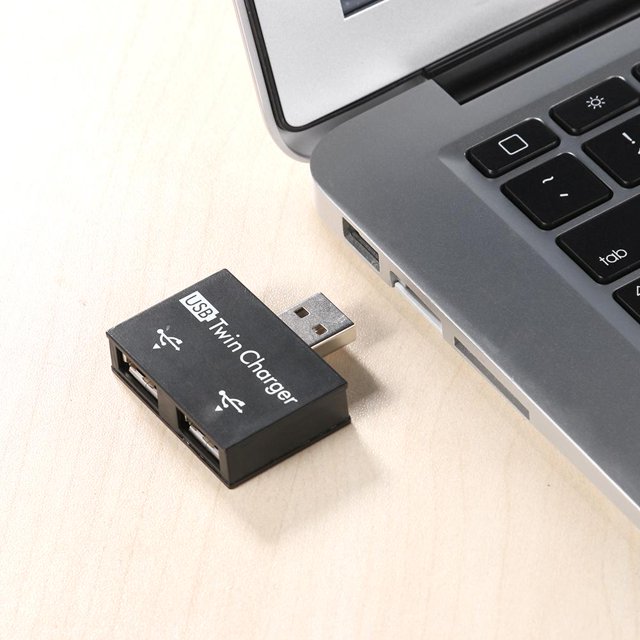 Adaptador de cargador USB macho a doble USB2.0 Convertidor de concentrador divisor de 2 puertos dual