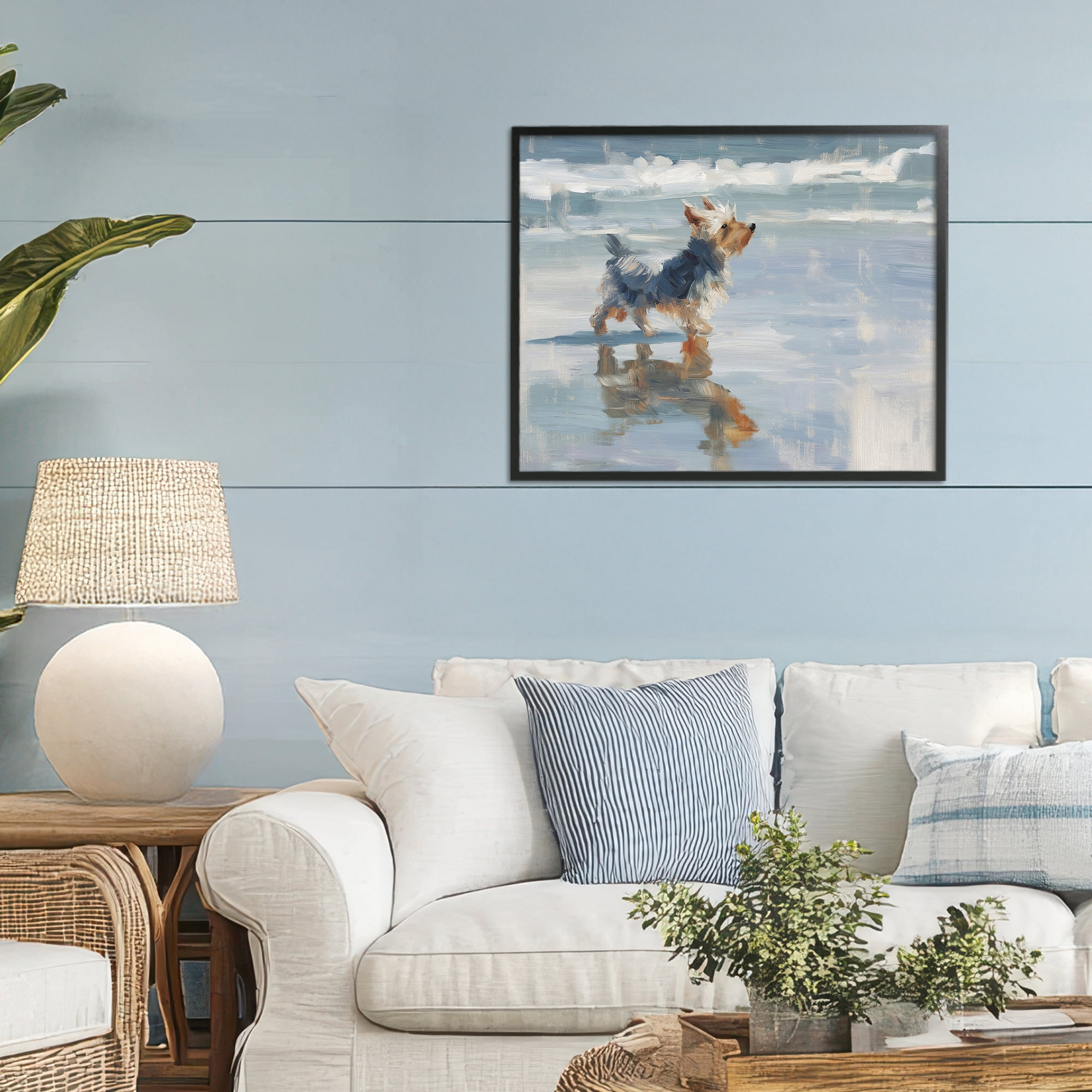 Stupell Industries Yorkie's Quiet Moment Black Framed Giclee Art, design by Svetlana Aleynikova