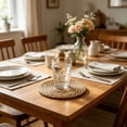 thumbnail image 4 of Naittoop 1pcs Rustic Round Braided Placemat Table Mats for Dining Tables 3.94 inch Non Slip Washable Kitchen Table Place Mats Natural Farmhouse Decor Brown, 4 of 6