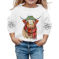thumbnail image 4 of Hwmodou Girls Sweatshirts Cattle Print Crew Neck Hoodie Leisure Comfy Top,3-14Y, 4 of 4