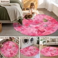 thumbnail image 5 of Round Rug 6Ft Washable Non-Slip, Valentine's Day Circle Area Rugs for Living Room Bedroom, Watercolor Roses Flowers Butterfly Romance Indoor Floor Mats Carpet Runner for Home Decor Aesthetic, 5 of 8
