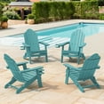 thumbnail image 4 of Dycanpo Folding Adirondack Chair Set of 2, Fire Pit Patio Garden Chair with Cup Holder, Blue Turquoise, 4 of 10