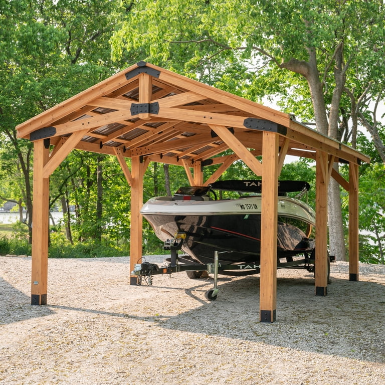 ハゼゾンタマール 37▢ゲート・ガーディアン バンダイ版 KM0821-1 Backyard Discovery 20x12 Norwood Cedar Carport/Gazebo with Metal
