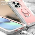 thumbnail image 5 of SaniMore for iPhone 14 Pro 6.1" 2022 Case with Hidden Bracket Rugged Heavy Duty Protective [Hard PC Back + Silicone Bumper] Shokcproof Anti-drop Tri-layer Hybird Shell for iPhone 14 ProGray + Rosegold, 5 of 7