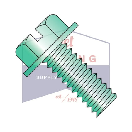 

8-32 x 1/2 Machine Screws | Slotted | Hex Washers Head | Steel | Zinc Green (Quantity: 8000)