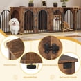 thumbnail image 4 of Hzuaneri Dog Crate Furniture for 2 Dogs, 63" Large Dog Kennel with Divider and Cushion for Medium Large Dogs, Double Dog Crate Furniture TV Stand, Rustic Brown, 4 of 7
