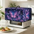thumbnail image 2 of TSOVTHRID Violet Butterfly Rose Flower Print Microwave Oven Dust Cover Toaster Oven Cover with Top Handle Dust-Proof Kitchen Appliance Protector Fingerprint Protection, 18.25"W x 14.5"D x 11"H, S, 2 of 7