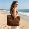 thumbnail image 4 of Virelaxpo Rope Woven Beach Tote Bag Casual Shoulder Bag for Beach, Shopping, Daily Commute and Travel - Plastic Material, 4 of 6