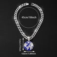 thumbnail image 6 of Hip Hop Cuban Chains Planet Earth Pendant Diamond Cuban Necklace for Men and Women 15mm Necklaces Jewelry Iced Out Bling Chain, 6 of 7