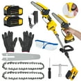 thumbnail image 3 of Happydeer Electric Chain Saw, Handheld Chainsaw 2 in 1 Cordless Pole Saw & Mini Chainsaw, 0.9-5.9ft Retractable Extension Pole, 6-inch Brushless High Branch Saw, 2 x 1.5Ah Battery, 3 of 10