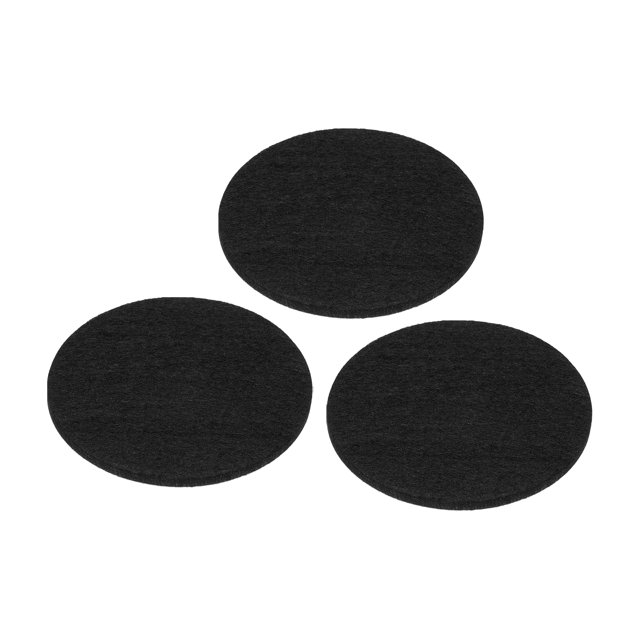Unique Bargains 3.9' Diameter Adhesive Non-Slip Backed Felt, 3 Pcs 5mm Thickness, Black