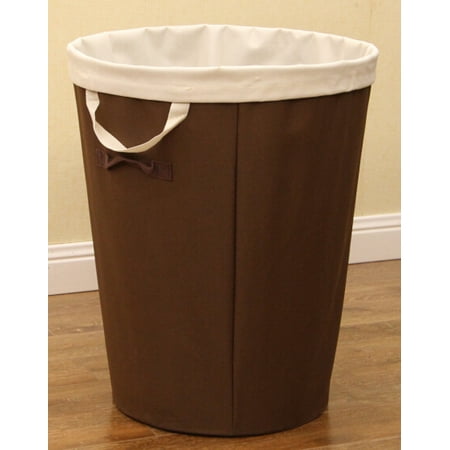 Mainstays Round Removable Liner Hamper, Brown