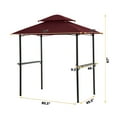 thumbnail image 4 of Outdoor Patio Gazebo, 8 x 5 Ft Patio BBQ Shelter, Double Tier Gazebo Canopy Tent with Air Vent, Hooks and Bottle Opener, Outdoor Gazebo Canopy with Steel Frame for Patio Backyard Deck Outdoor, B3494, 4 of 9