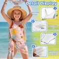 thumbnail image 6 of Jiueut Pink Floral Print Girls Swimsuit One Piece Bathing Suit with Adjustable Straps Cut Out Kids Beach Swimwear with Mesh Cover Up, 6 of 7