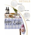 thumbnail image 5 of Easter Rectangle Tablecloth, Watercolor Gnomes Eggs Daisy Flower Light Purple Plaid Waterproof & StainResistant Tablecloth, Washable Oil-proof Table Cover for Dining/Party/Wedding/Buffet 54x108 In, 5 of 9