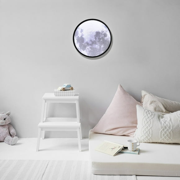 Makeup Mirror Round Cosmetic Mirror with Night Lamp Bedroom makeup mirror light LED Night Light Makeup Supplies, Moon, 25cm