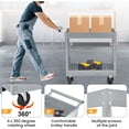thumbnail image 7 of Acekid 2 Tier Rolling Tool Cart,330 Lbs Metal Heavy Duty Utility Cart On Wheels,2 Shelf Steel Utility Cart, Tool Storage Organizer for Mechanic, Garage, Workshop, Warehouse & Repair Shop, 7 of 7