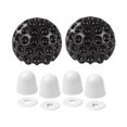 thumbnail image 1 of Cubiertas modernas para pernos de asiento de inodoro, 2 tapas de cerámica, hermosas, prácticas, resistentes y fáciles de instalar. Conjunto blanco y negro, 1 of 9