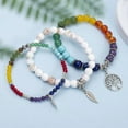 thumbnail image 3 of Leander Healing Crystal Bracelets for Women, 8mm Beaded Natural Stone Stretch Chakra Bracelets Tree of Life Bracelet Jewelry Gifts for Women, 3 of 7