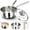 With Lid + Steamer, variant on Pure Titanium Saucepan with Lid - Nonstick Titanium Pot for Cooking, Fast Even Heating Sauce Pan with Pour Spout, Uncoated Healthy Titanium Cookware, for All Stovetops
